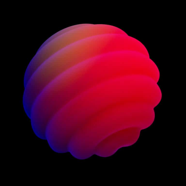 Forma abstracta en tonos rojos y azules sobre fondo negro, con efecto de movimiento y difuminado.